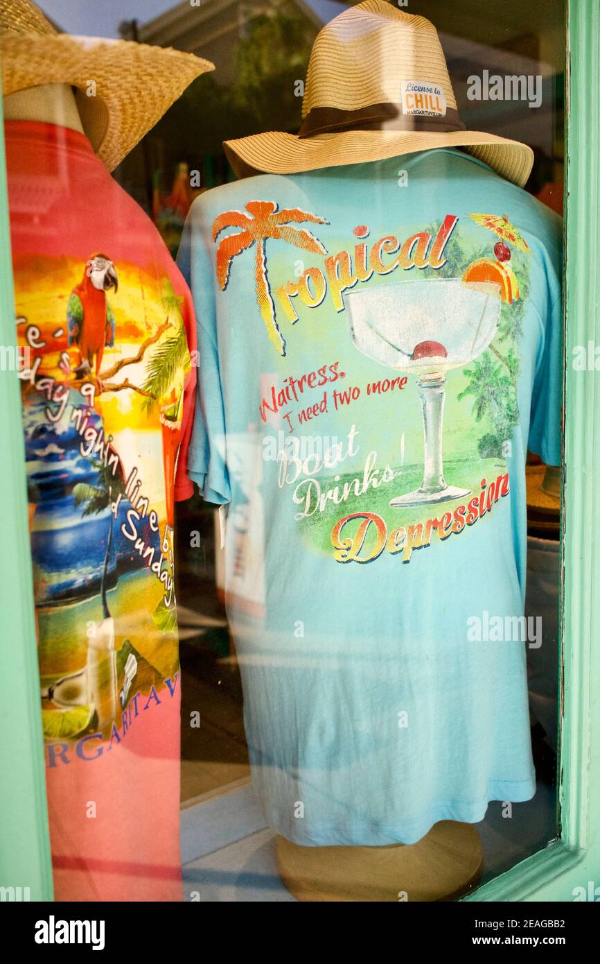 Key West, Floride, FL États-Unis. Le point le plus méridional dans la zone continentale des États-Unis. Destination de vacances sur l'île pour un tourisme détendu. Banque D'Images