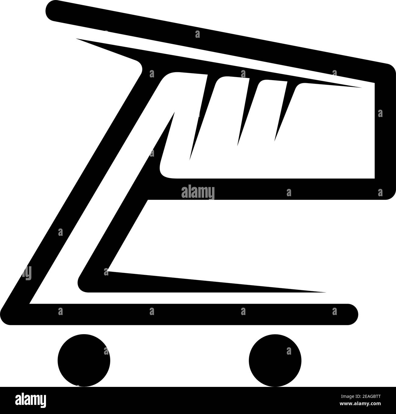 Dessin d'un panier stylisé, vectoriel noir et blanc, conceptuel de la vente au détail, des achats et des ventes Illustration de Vecteur