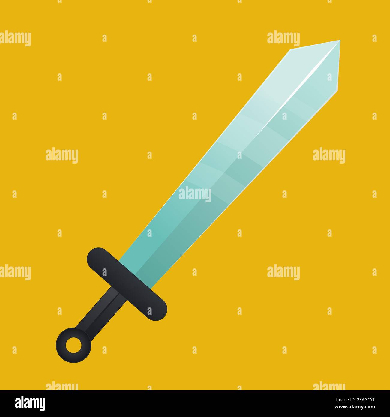 Épée en fer sur fond jaune illustration du vecteur Illustration de Vecteur