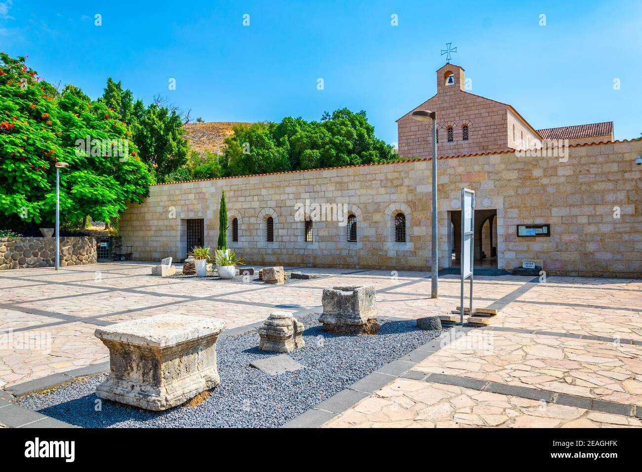 Église de la multiplication des pains et des poissons à Tabgha, Israël Banque D'Images