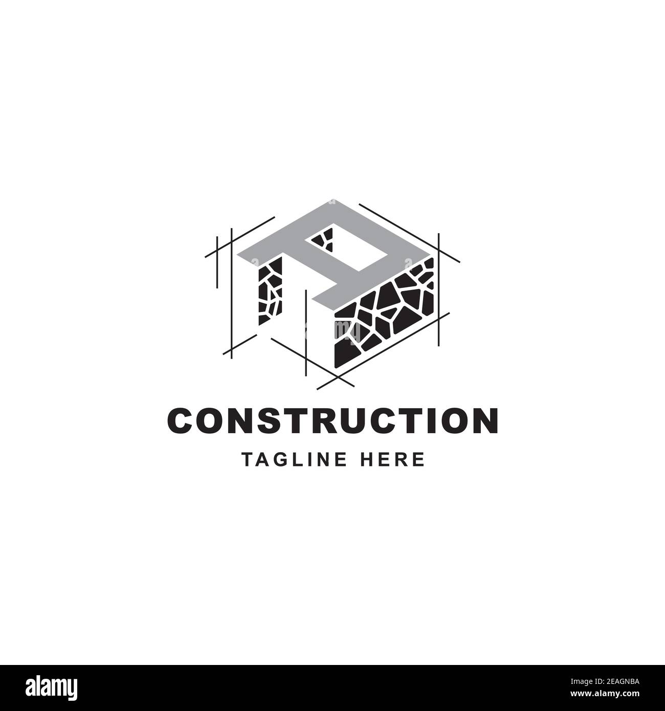 Logo de construction avec modèle vectoriel de symbole de forme de lettre A. Commencer UNE illustration d'icône de pierre Illustration de Vecteur