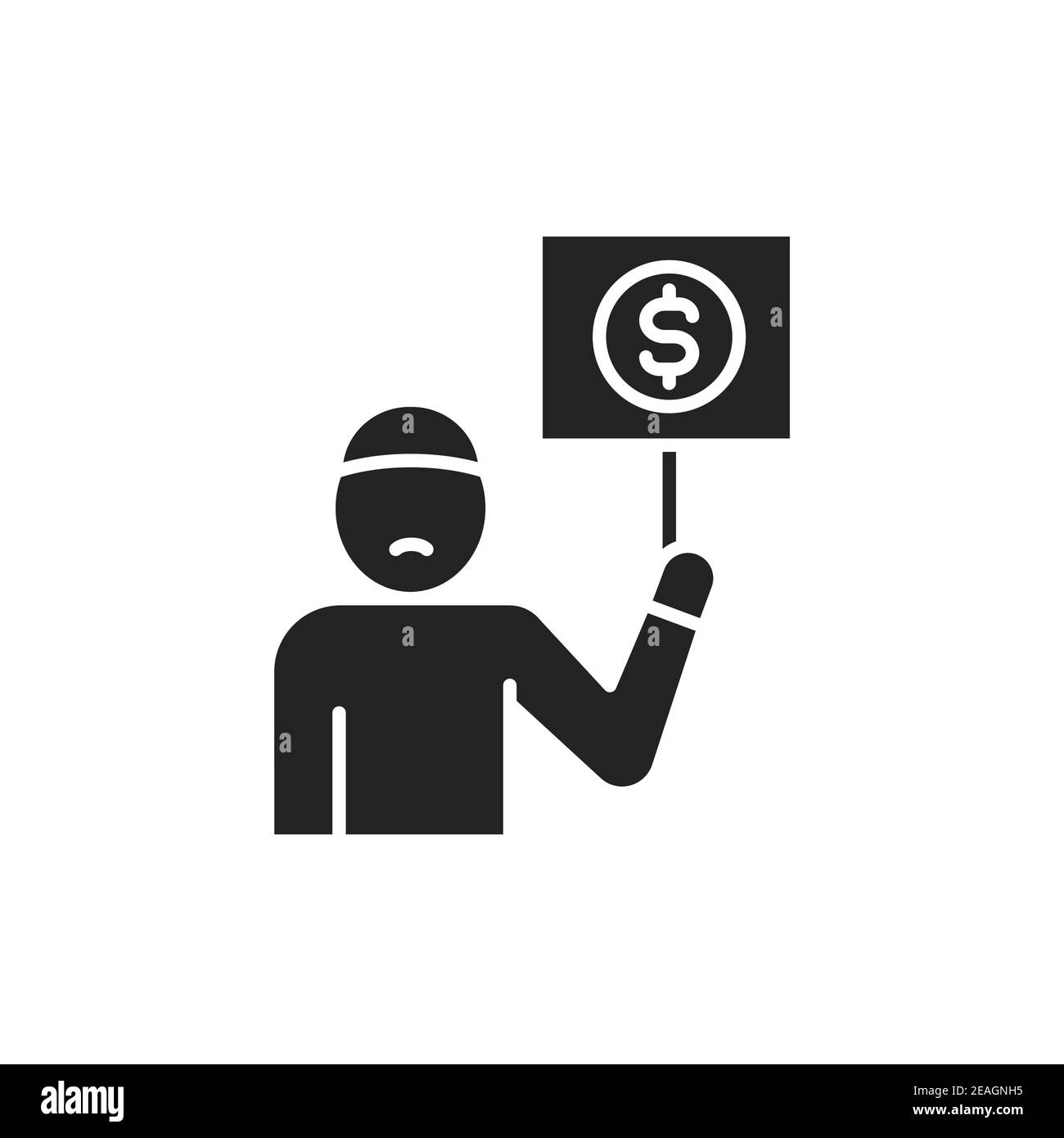 Icône de couleur de ligne de personne dans le besoin. Inscrivez-vous pour accéder à la page Web, à l'application mobile, au bouton et au logo Illustration de Vecteur