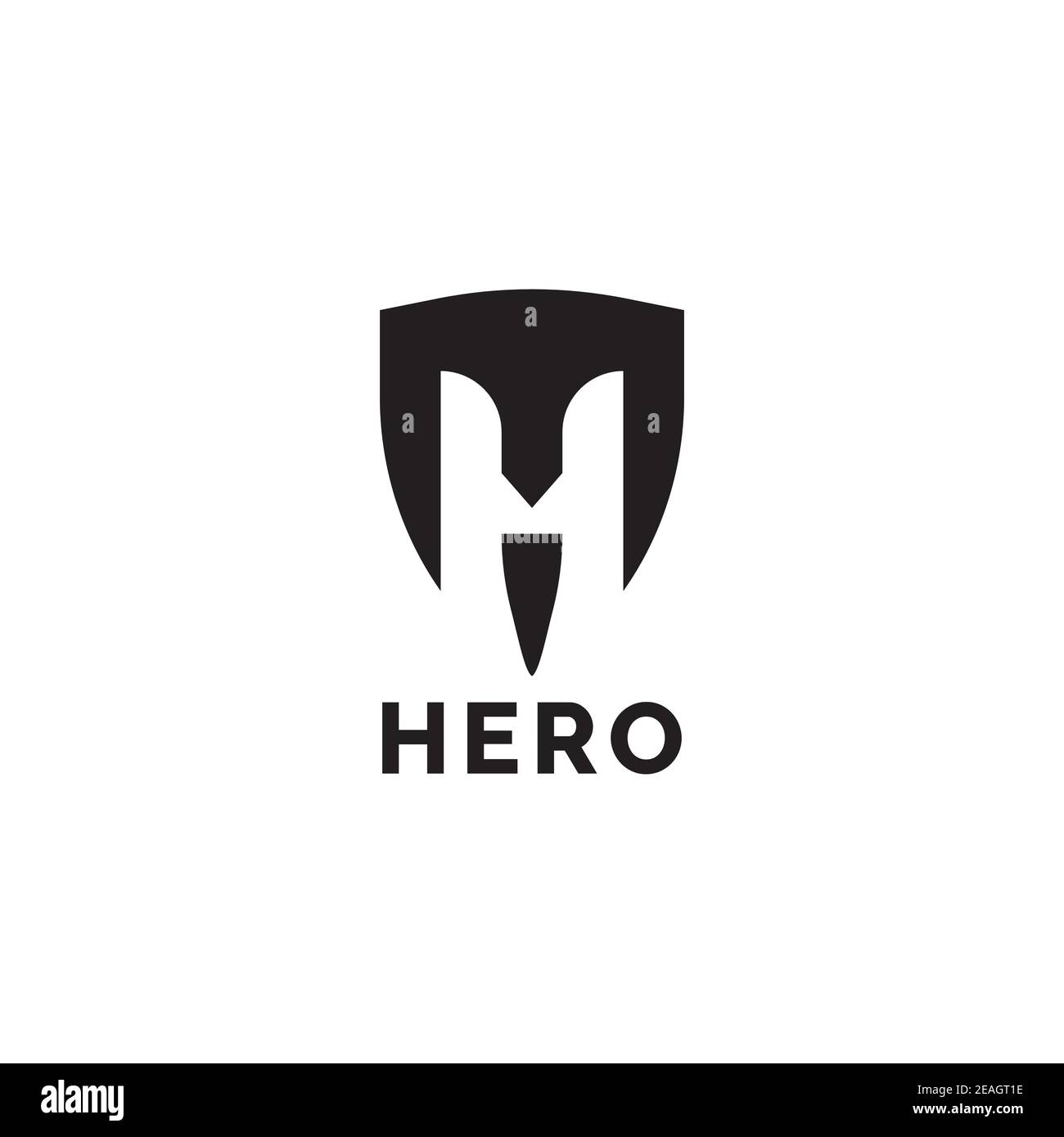 Modèle vectoriel lettre H avec logo symbole de bouclier. Icône de protection avec icône de lettre H. Illustration de Vecteur