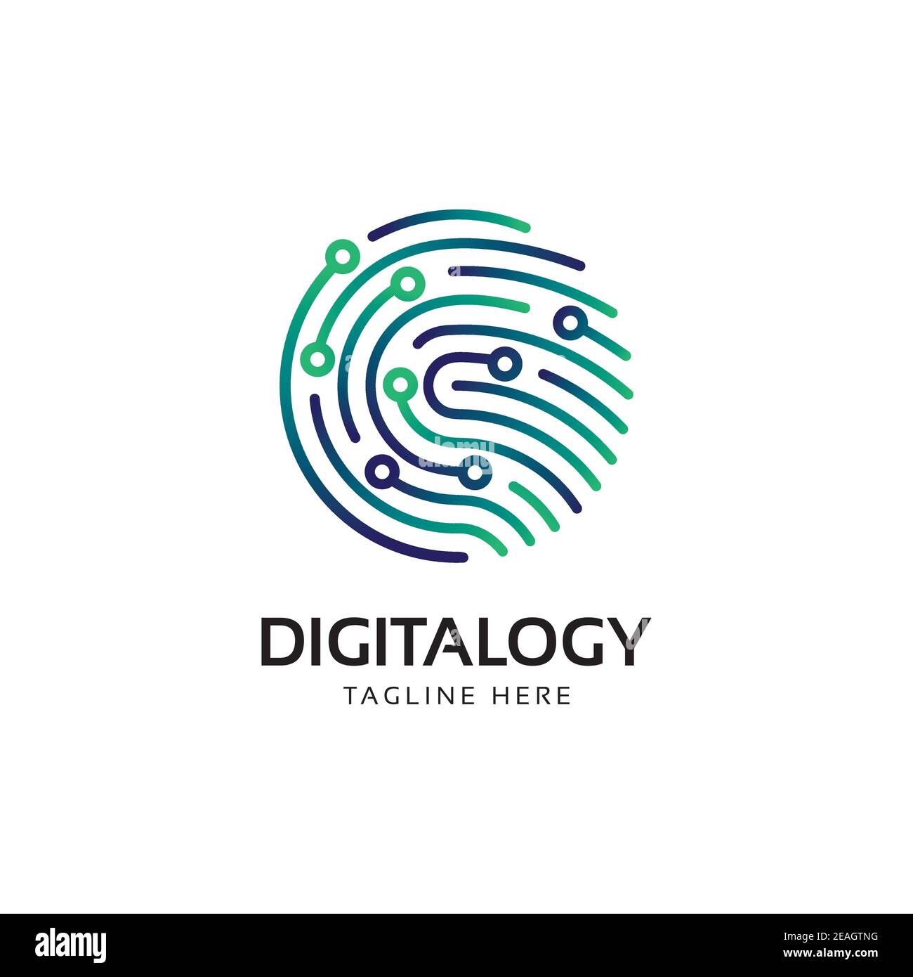 Logo d'empreinte digitale. Modèle vectoriel d'élément de symbole créatif pour la technologie Illustration de Vecteur