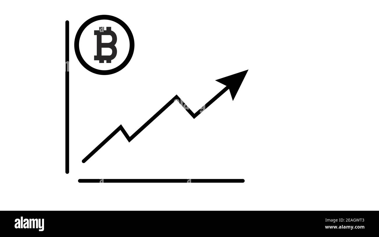 Vecteur isolé Illustration d'un graphique avec une icône de bitcoin. Icône Bitcoin Trading Illustration de Vecteur