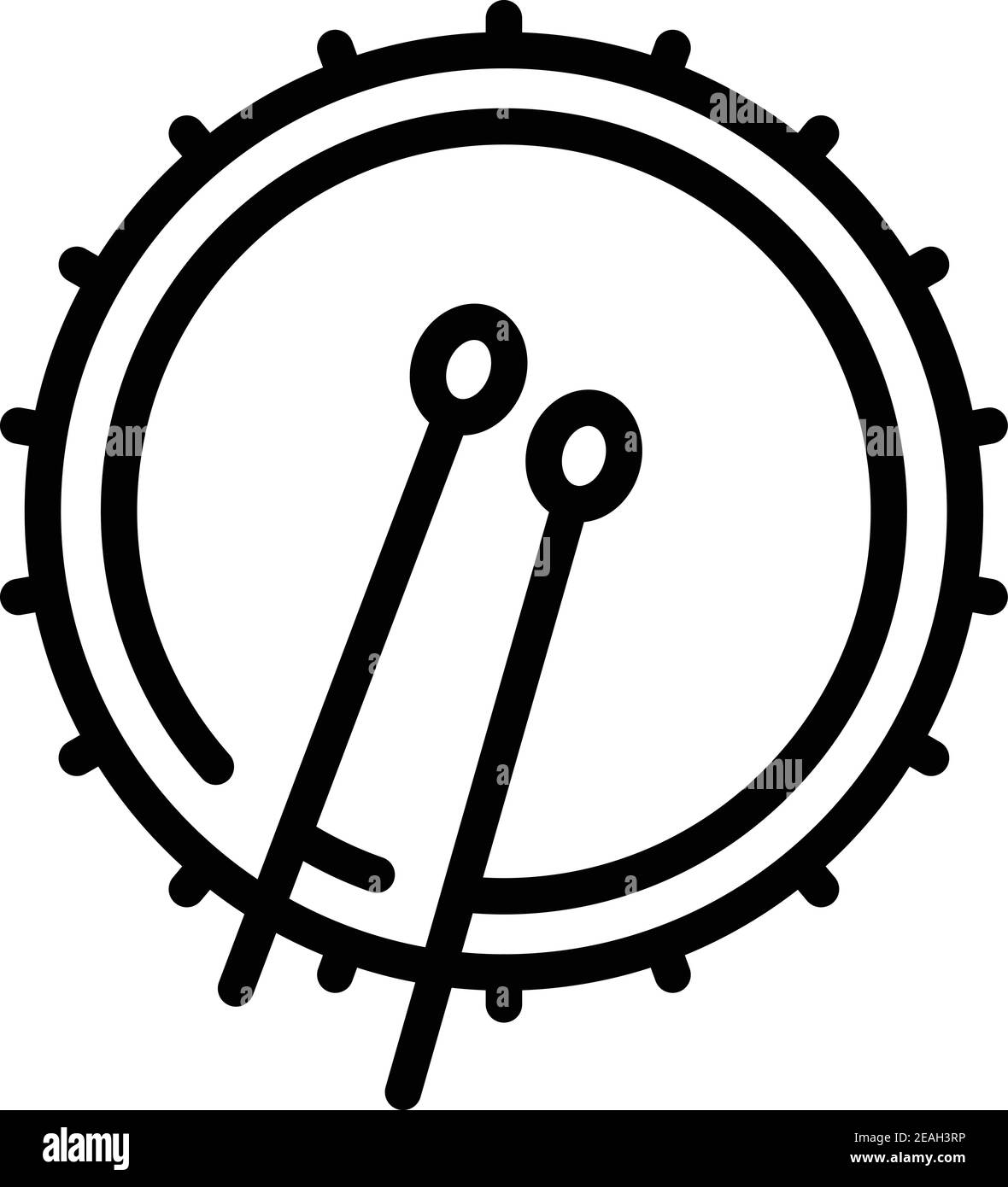 Icône tambour et pilon. Outline tambour et pilons icône de vecteur pour la conception de web isolée sur fond blanc Illustration de Vecteur