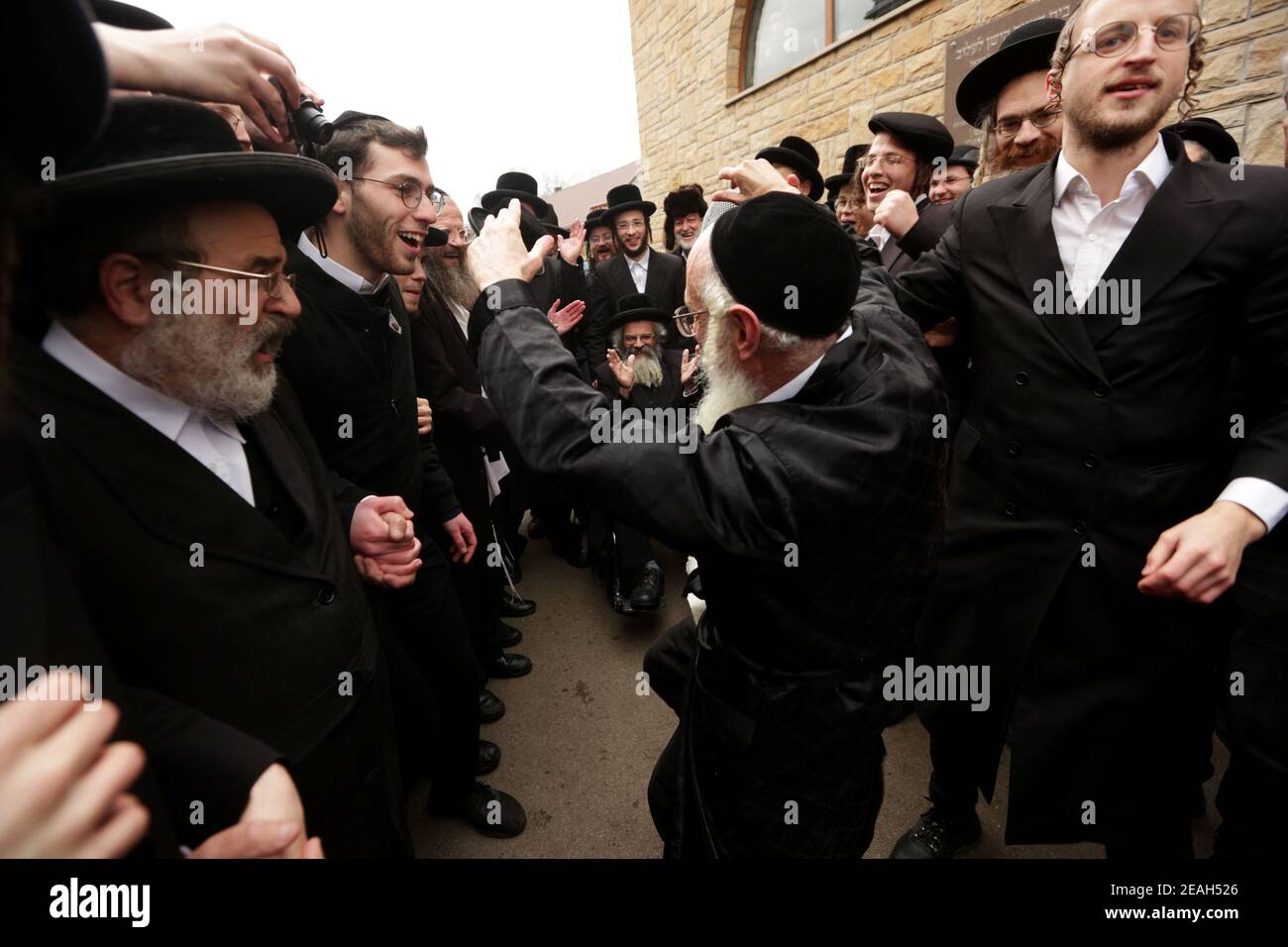 Lelow, Pologne 2 février 2020: hassidic jew célébrant la fête hassidique du 206 anniversaire de la mort de tzadik Dawid Biderman Banque D'Images