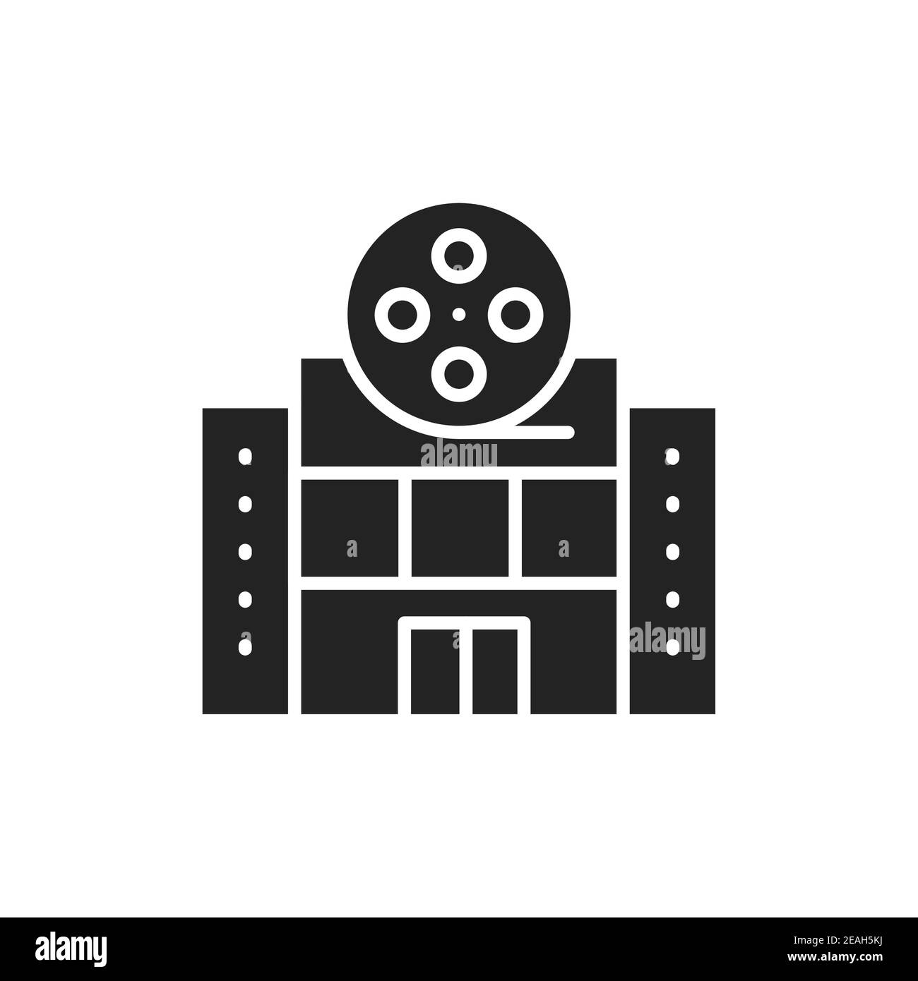 Icône de ligne de couleur de cinéma. Elément vectoriel isolé. Pictogramme de contour pour la page Web, l'application mobile, la promotion Illustration de Vecteur