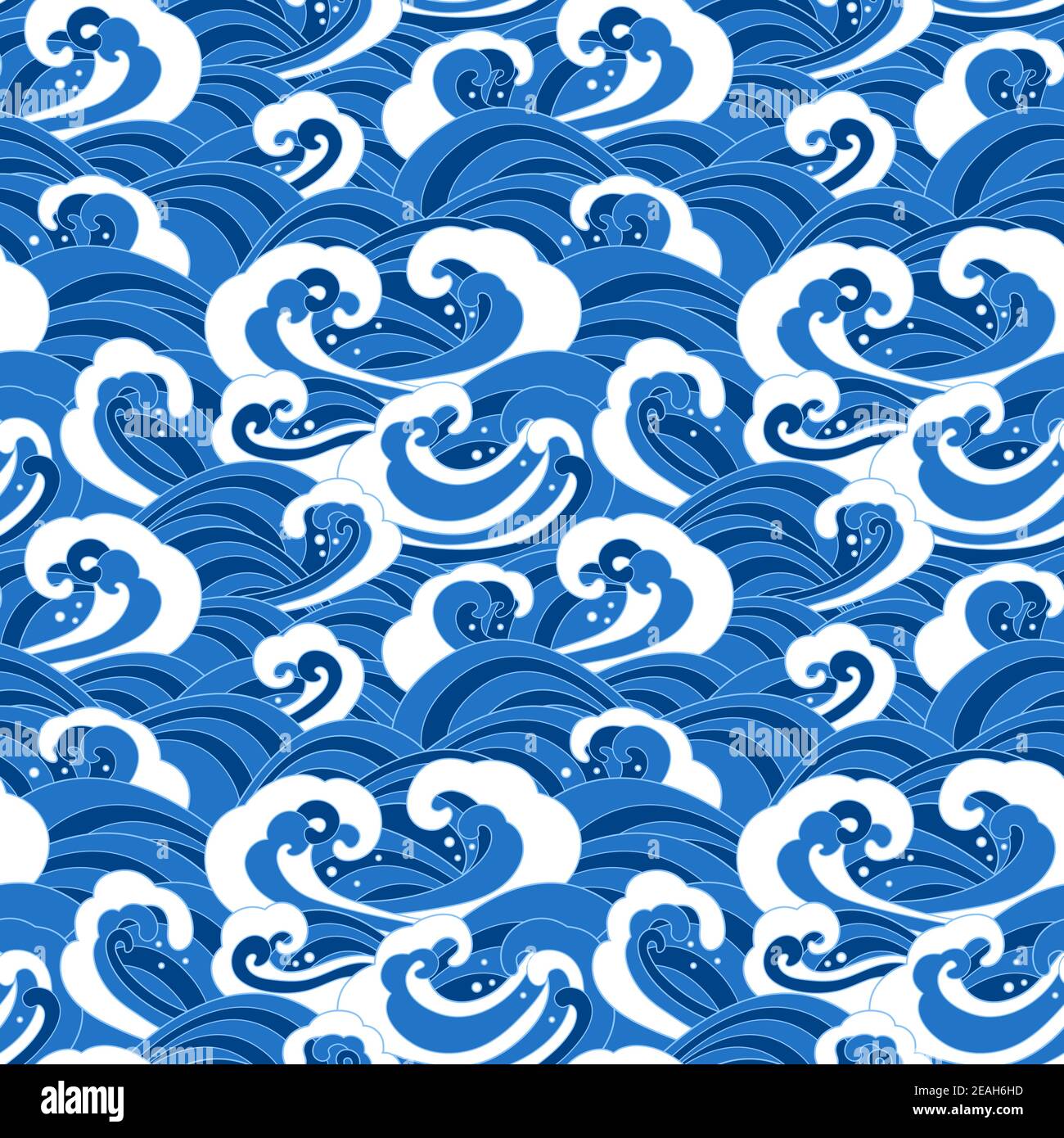 Motif traditionnel sans couture sur les vagues japonaises. Imprimé oriental. Illustration vectorielle. Illustration de Vecteur