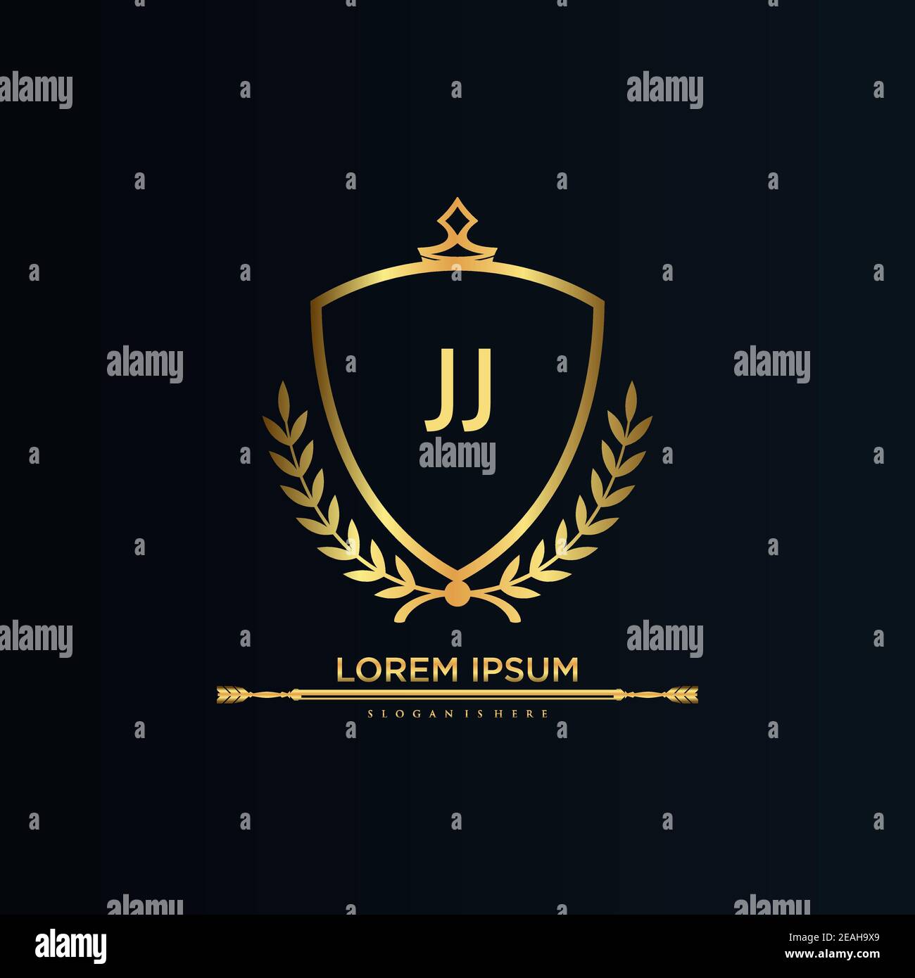 Lettre initiale avec Royal Template.Elegant avec logo de couronne vecteur, illustration Creative Lettering logo Vector. Illustration de Vecteur