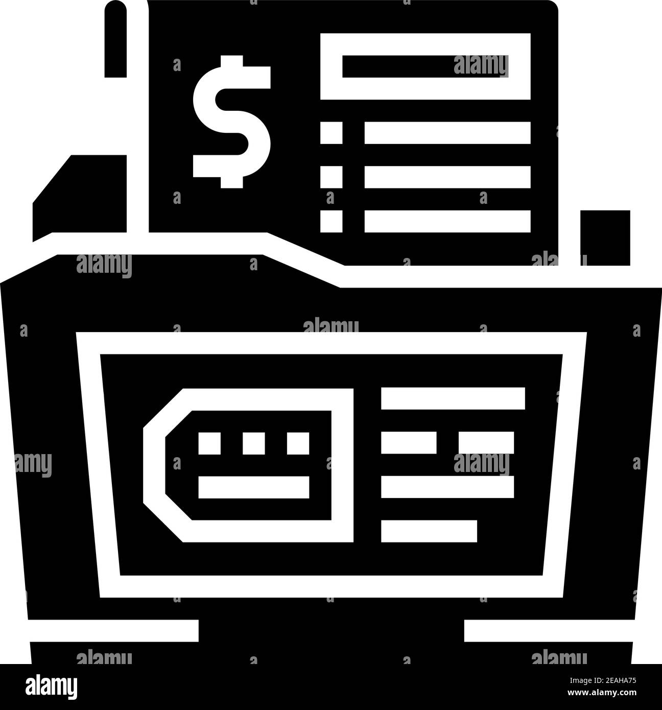 illustration d'un vecteur d'icône de glyphe d'allocation de dossier Illustration de Vecteur