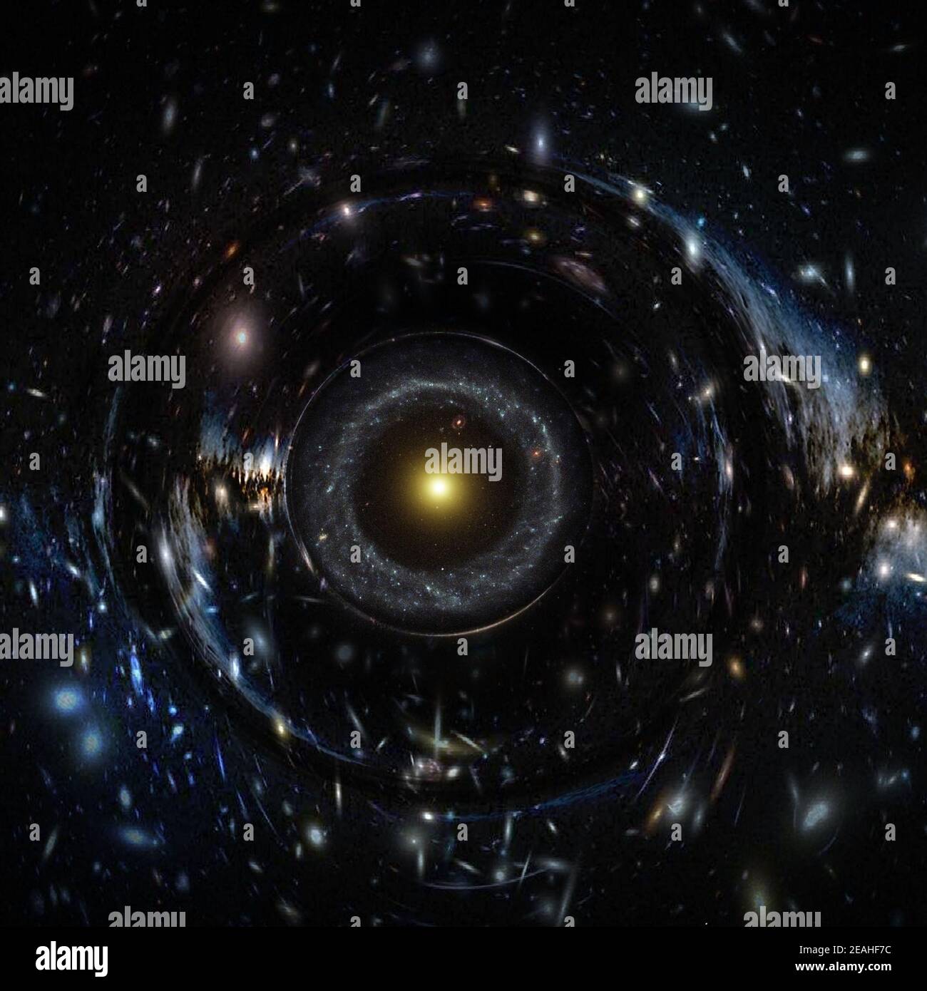 Les étoiles forment un cercle géant trou noir, futuriste résumé espace d'exploration concept arrière-plan. Éléments de cette image fournis par la NASA. Banque D'Images