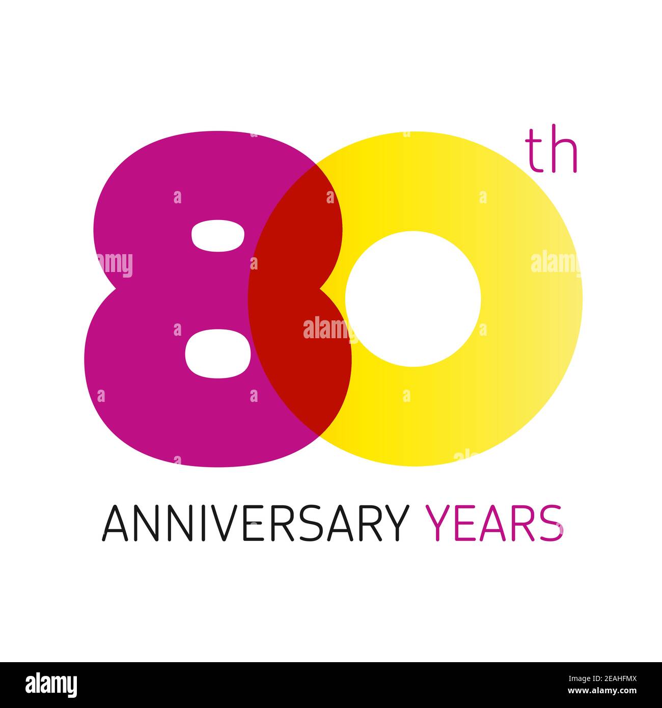 numéros du 80 e anniversaire. logotype de 80 ans. Des félicitations créatives et audacieuses. Modèle de conception graphique Web abstrait isolé. Félicitations avec les anneaux de creuser Illustration de Vecteur