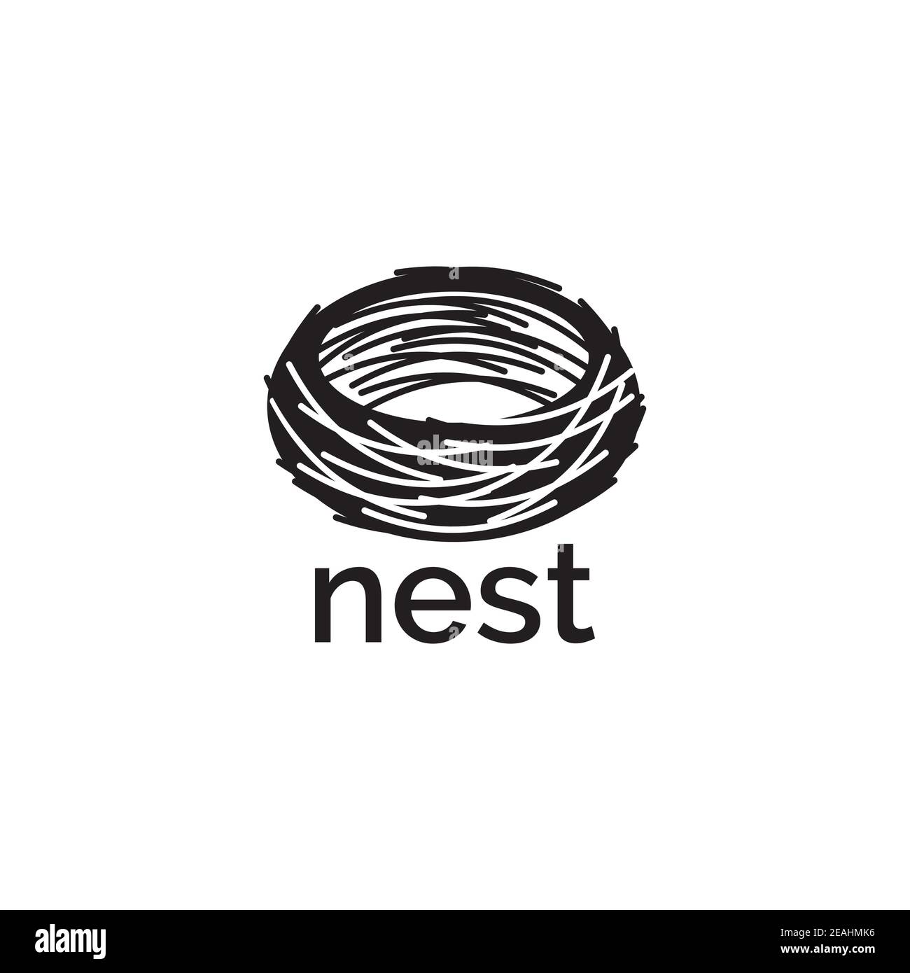 Modèle vectoriel de conception de logo Nest. Symbole créatif de l'illustration du nid Illustration de Vecteur
