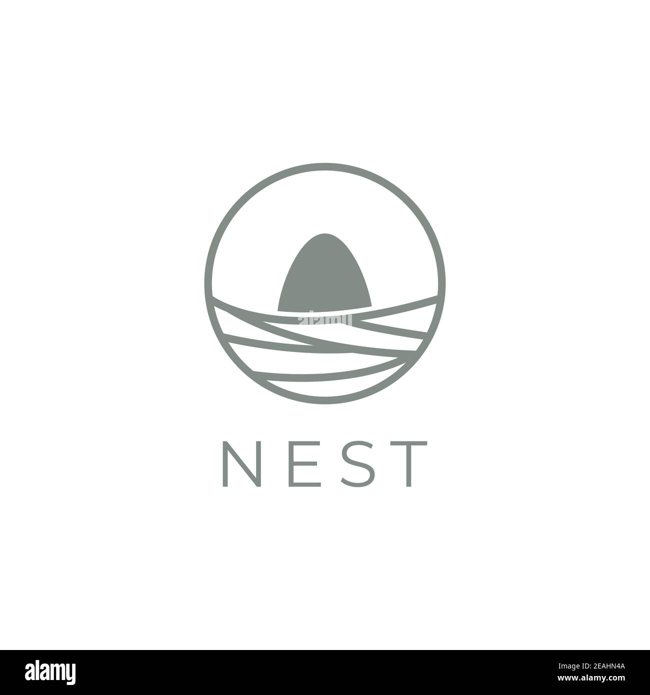 Modèle vectoriel de conception de logo Nest. Illustration du symbole d'œuf Illustration de Vecteur