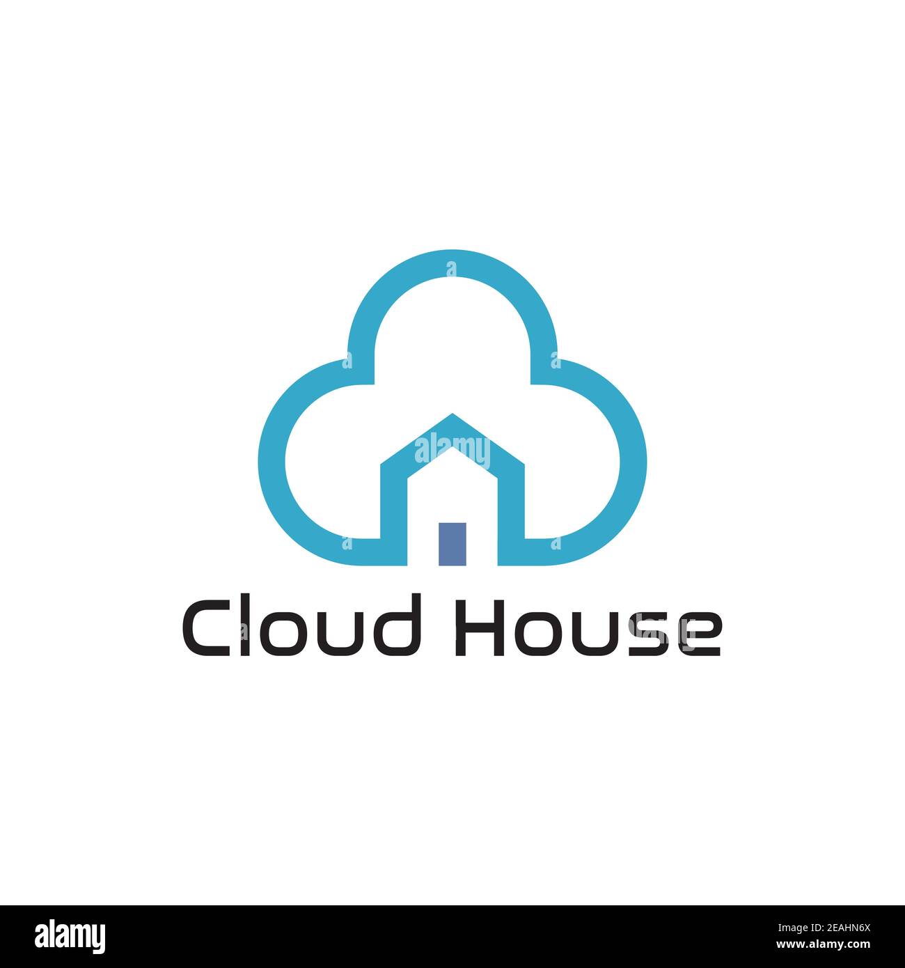 Modèle vectoriel d'illustration de la conception du logo Cloud Home Illustration de Vecteur