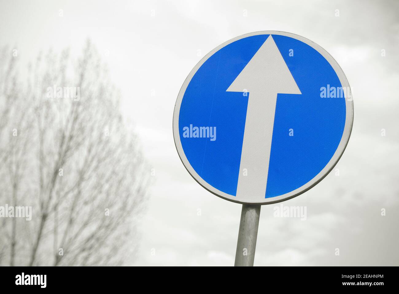 Vue du panneau de signalisation contre le ciel. Signalisation routière. Banque D'Images