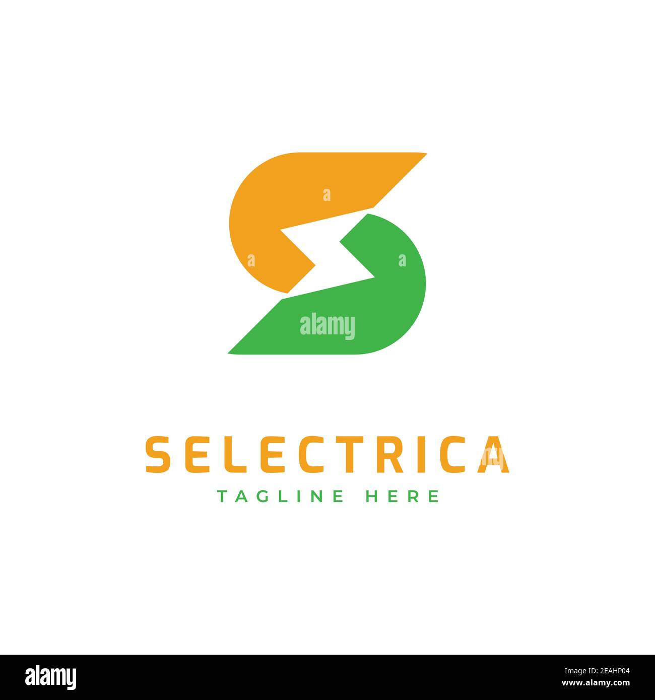 Logo lettre S avec symbole électrique de boulon Illustration de Vecteur