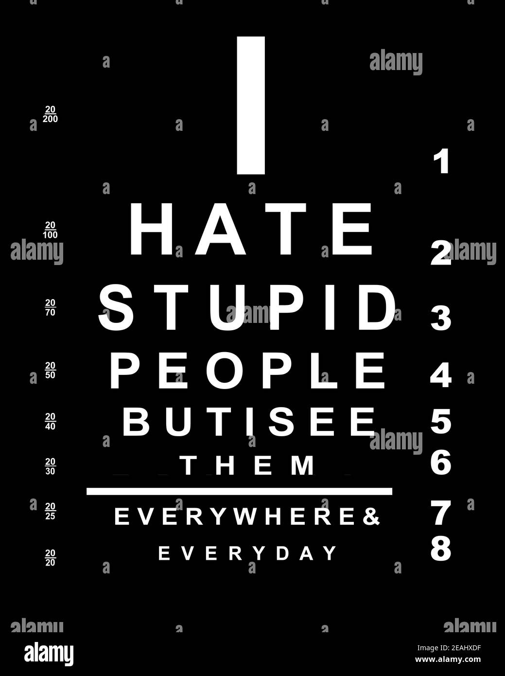 Je déteste les cartes stupides de personnes Banque D'Images