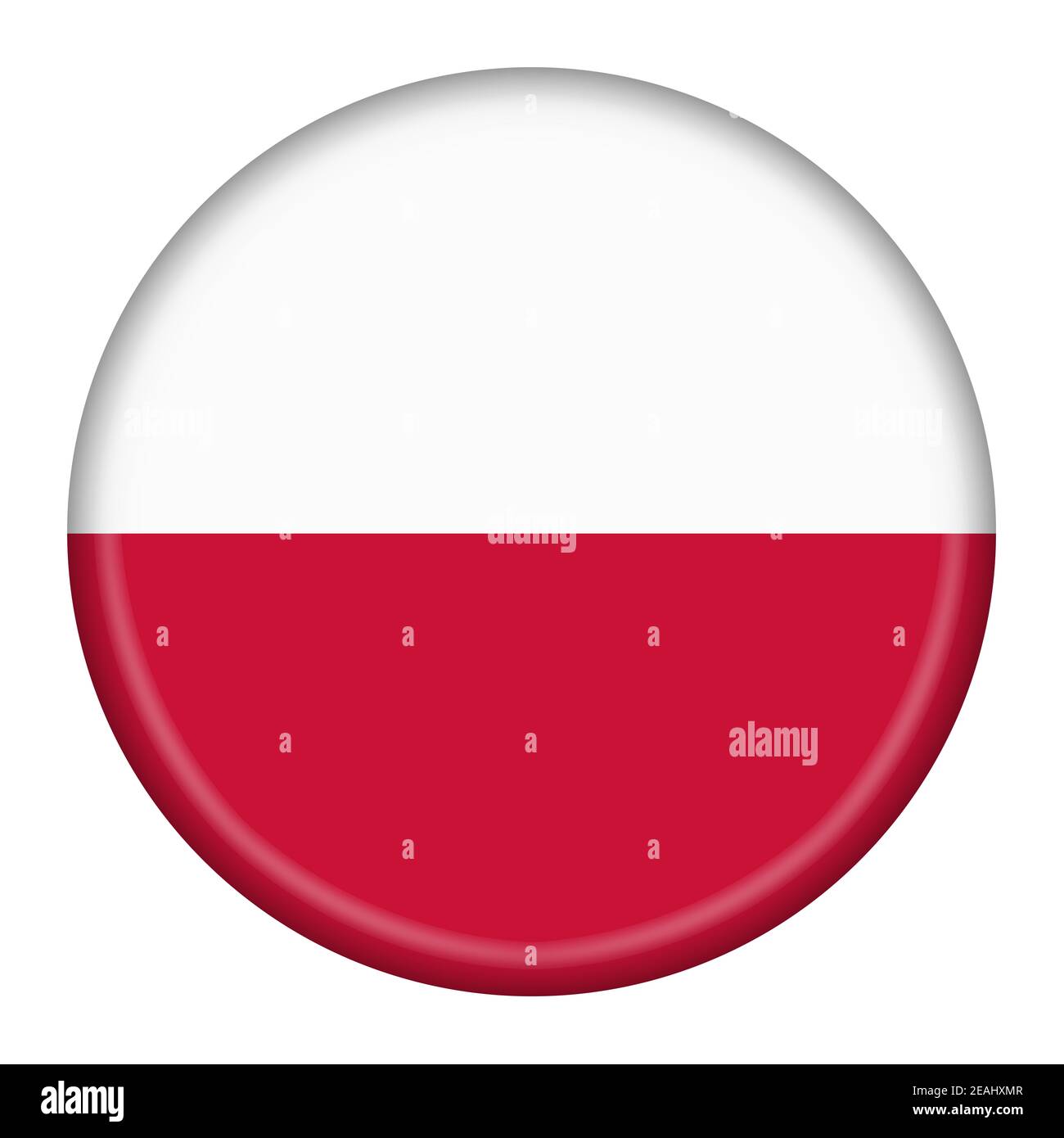 Illustration 3d du bouton drapeau de Pologne avec masque Banque D'Images