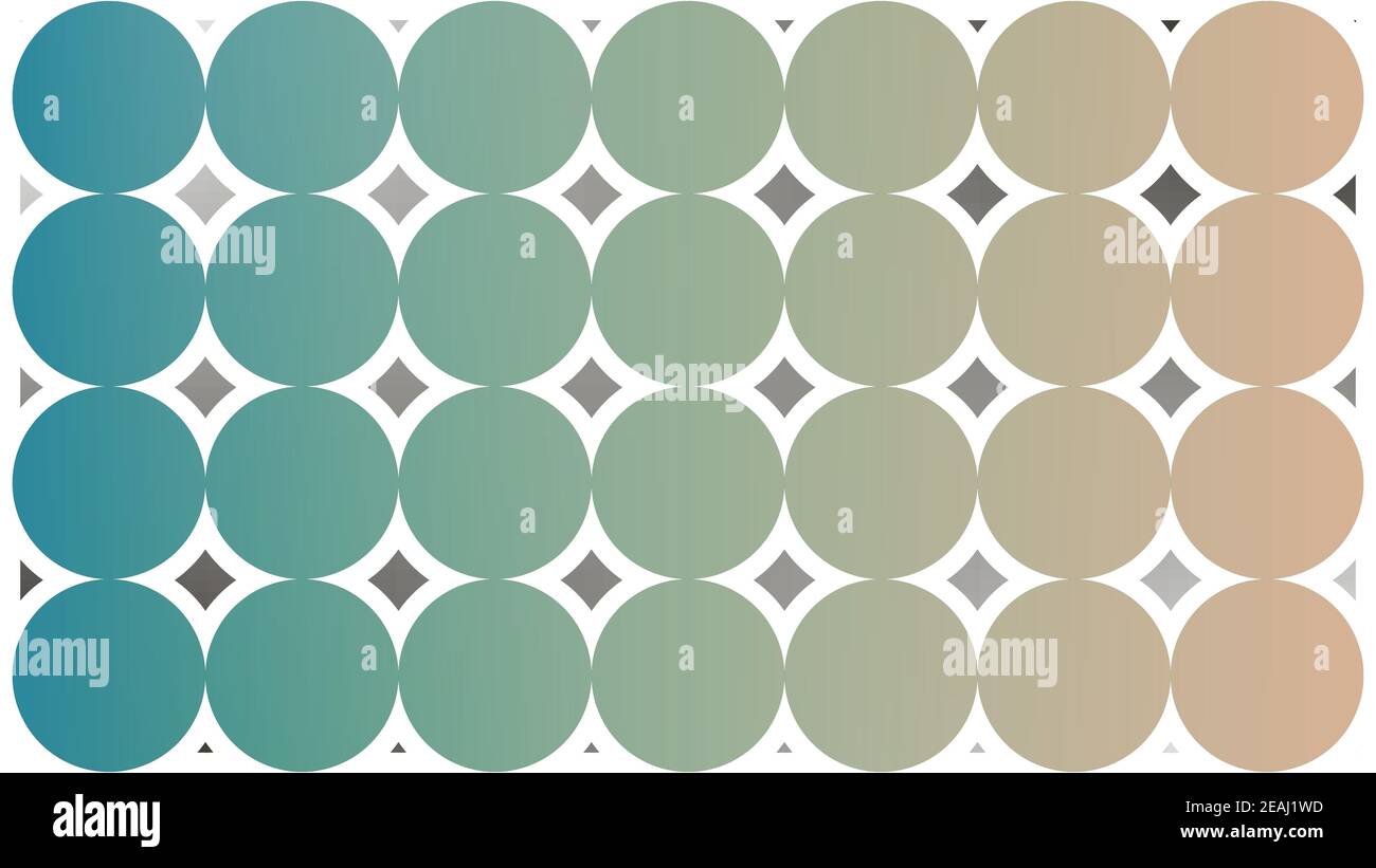 Illustration de cercles de taille similaire avec des couleurs de dégradé sur un arrière-plan blanc Banque D'Images