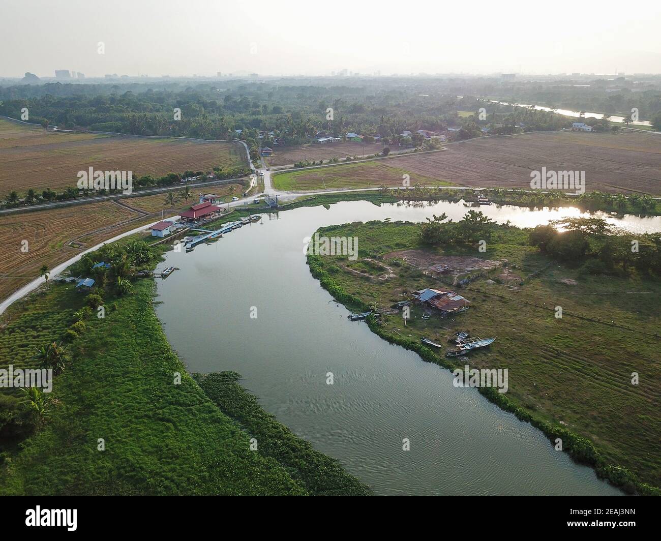 Sungai Perai River à Kampung Terus Banque D'Images