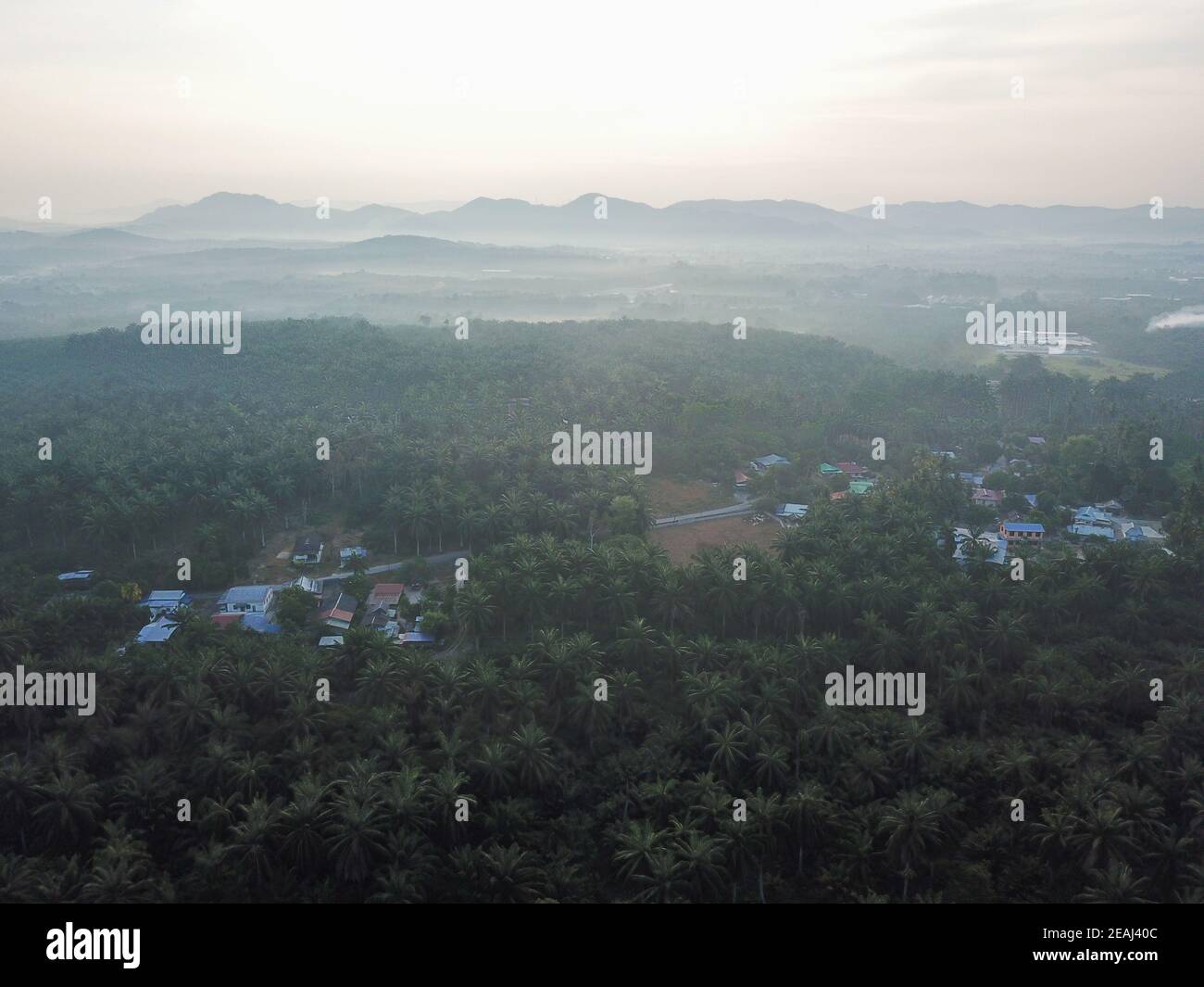 Un village malais en milieu rural Banque D'Images