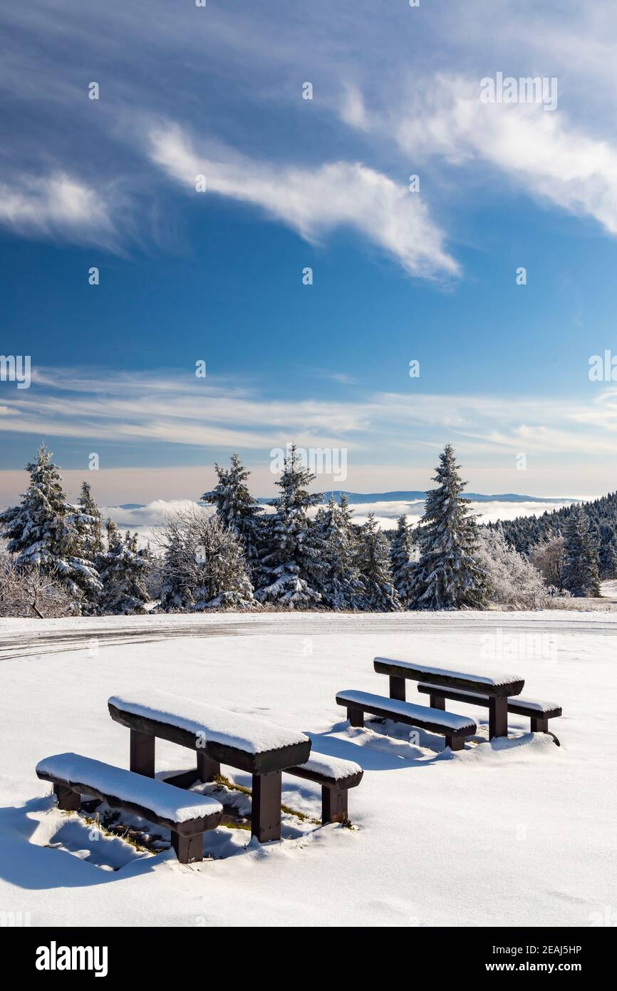 En hiver les montagnes Orlicke, République Tchèque Banque D'Images