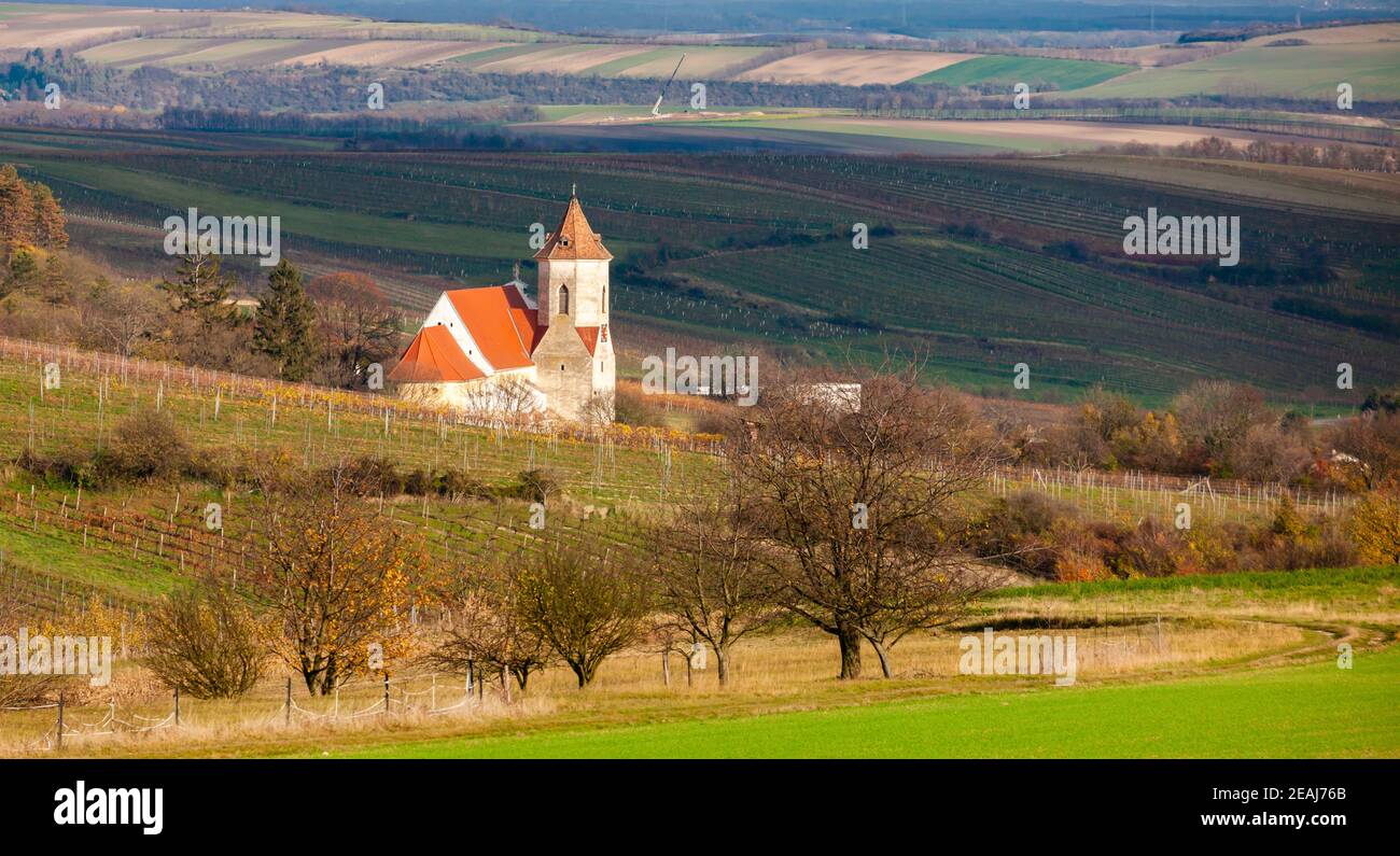 Église de Falkenstein en automne, Autriche Banque D'Images