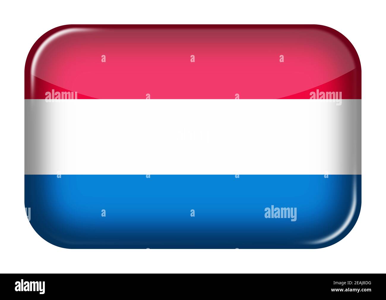 Bouton rectangle d'icône Web pays-Bas avec masque de découpe illustration 3d Banque D'Images