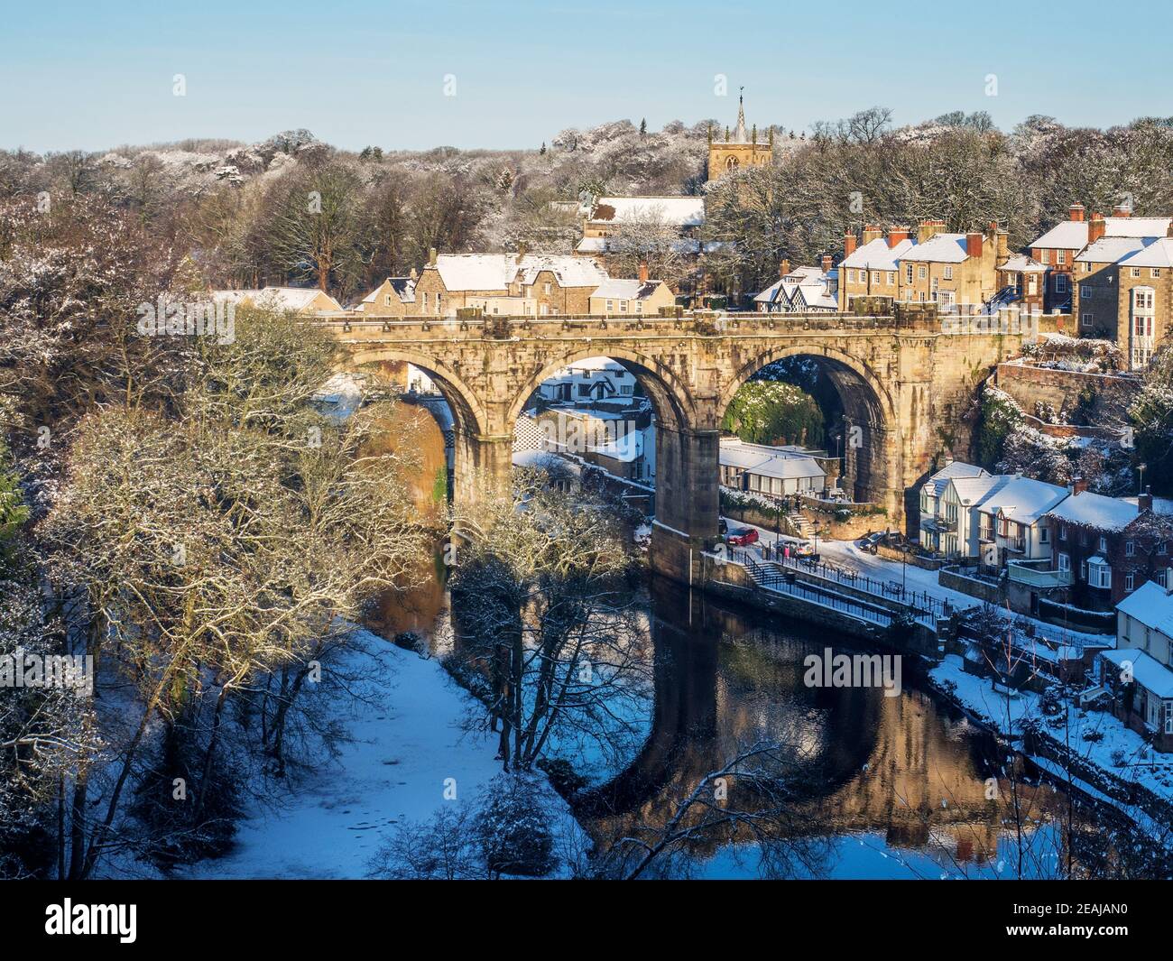 Knaresborough Viaduct du parc du château à Winter Knaresborough North Yorkshire Angleterre Banque D'Images