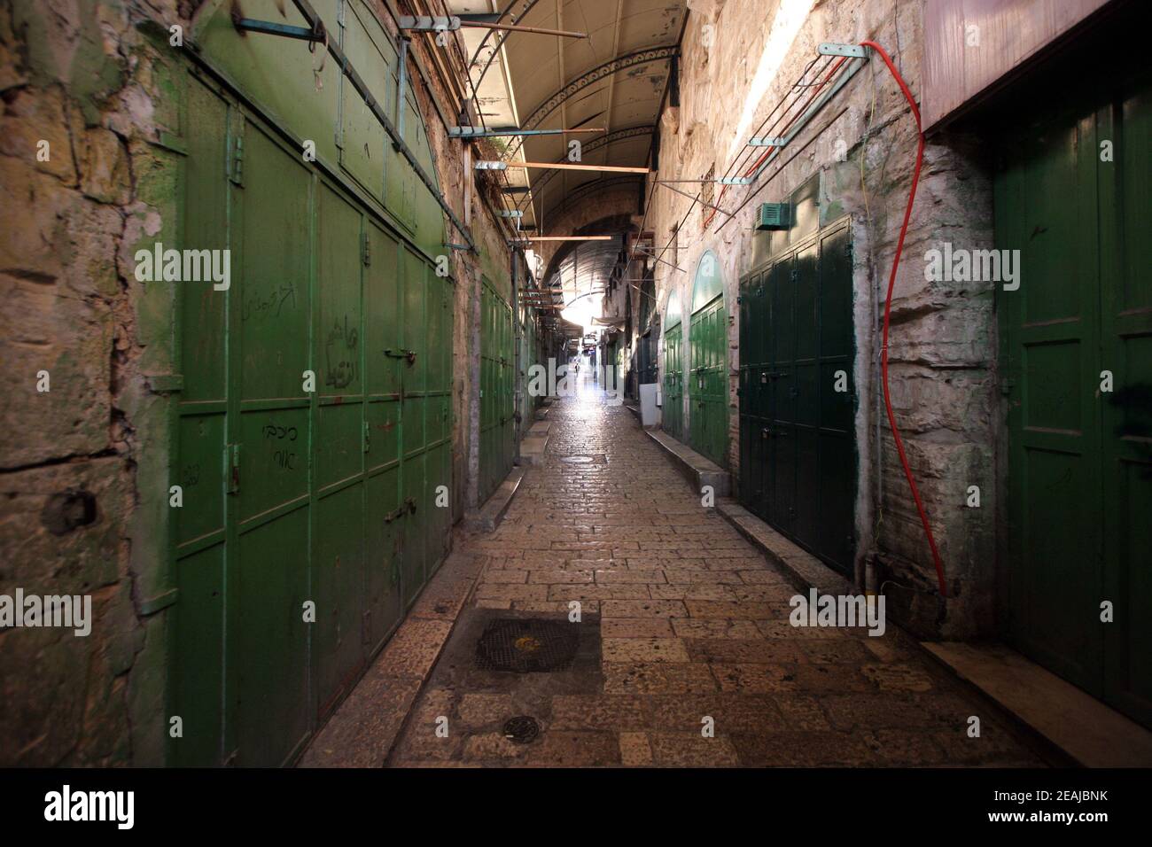 La ruelle de la vieille ville de Jérusalem Banque D'Images