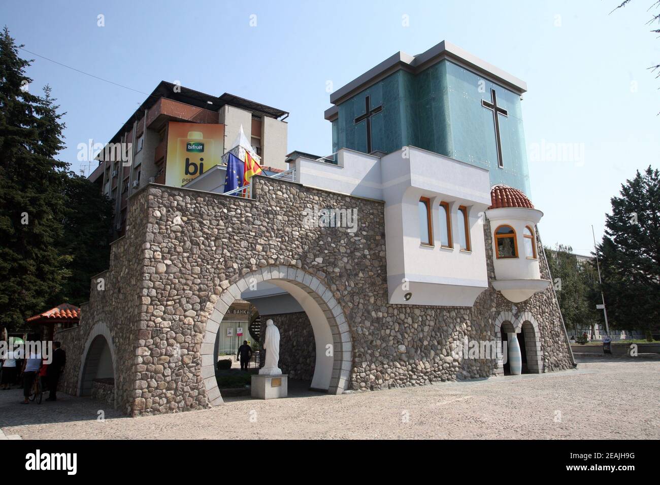 La maison mémoriale de Mère Teresa à Skopje, Macédoine Banque D'Images