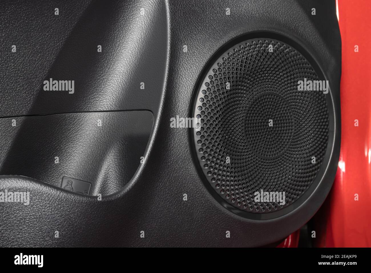 Haut-parleur de voiture et porte-gobelet en mode Zoom Banque D'Images