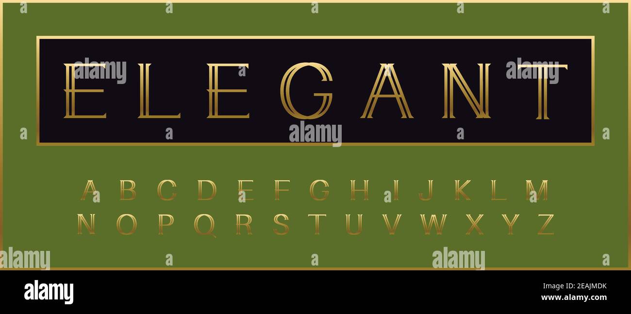 Alphabet Elegant Dore Police Beauty Deluxe Type Pour Titre D Elegance Monogramme Or Premium Citation Lettrage Royal Et Typographie Classique Vintage Image Vectorielle Stock Alamy