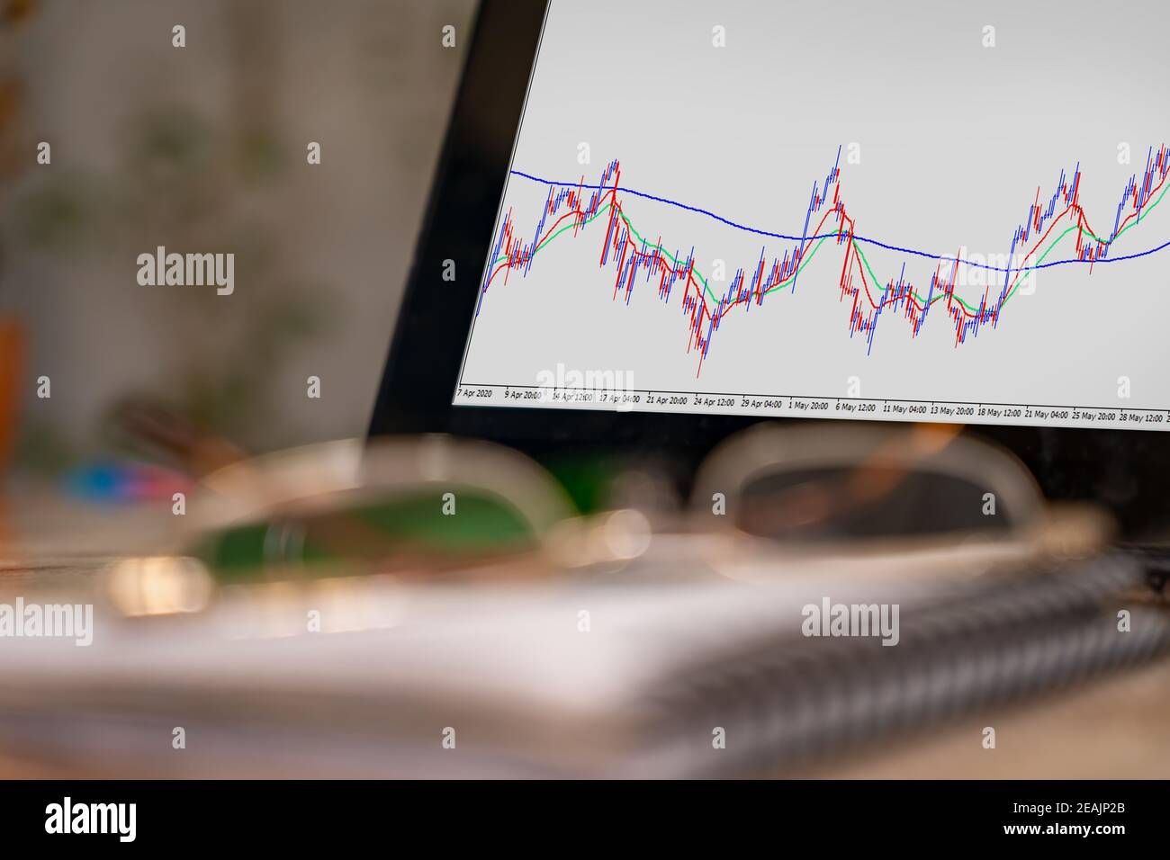 Signaux du marché financier à l'écran Banque D'Images