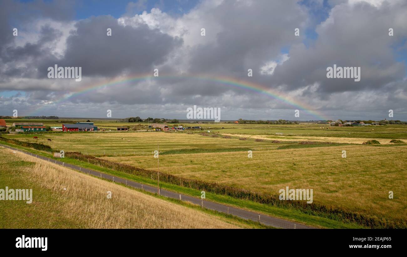Arc-en-ciel sur Westerhever Banque D'Images Arc-en-ciel sur Westerhever Banque D'Images