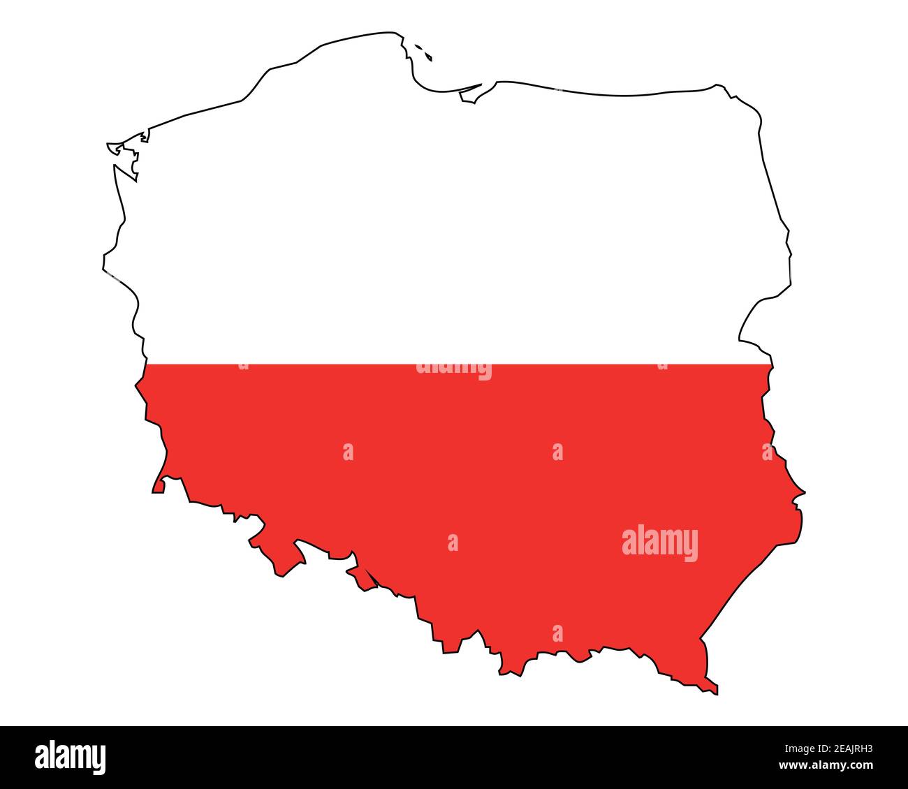 Carte de la Pologne avec drapeau - contour d'un état avec drapeau national, fond blanc, vecteur Illustration de Vecteur