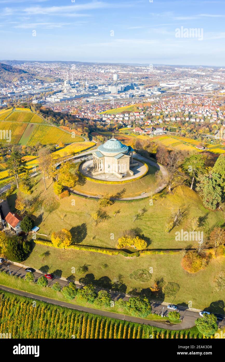 Stuttgart Grabkapelle grave chapelle Württemberg Rotenberg vignoble vue photo aérienne Voyager en Allemagne Banque D'Images