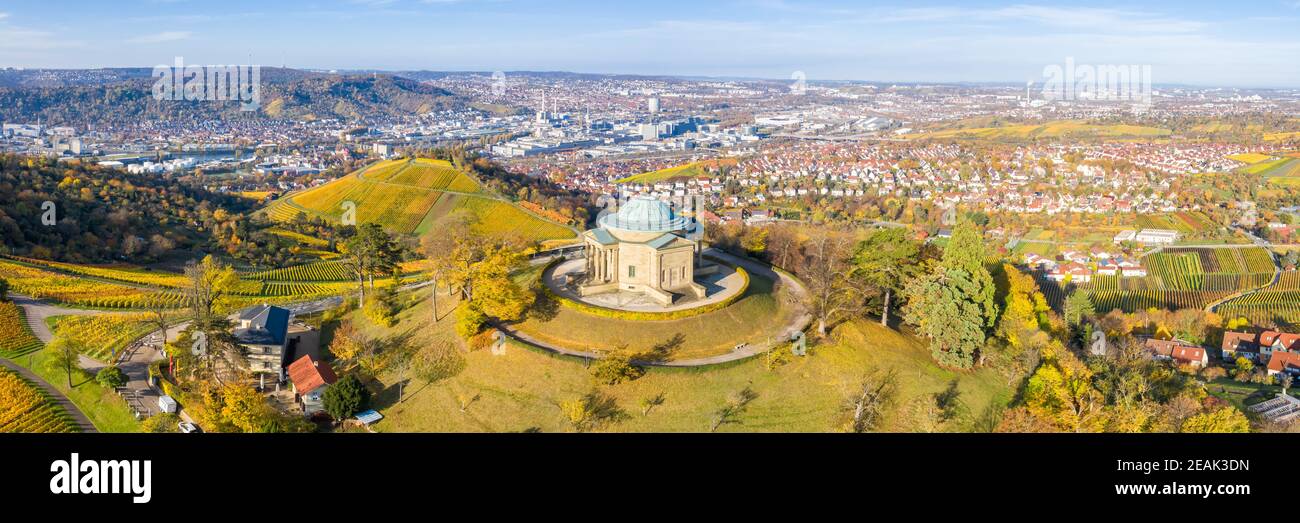 Stuttgart Grabkapelle grave chapelle Württemberg Rotenberg vignoble vue photo aérienne Voyager en Allemagne Banque D'Images