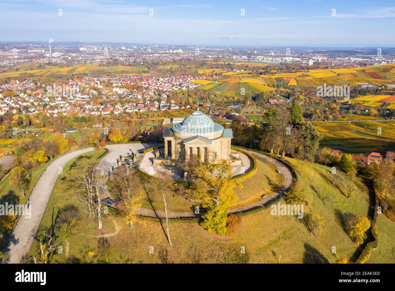 Stuttgart Grabkapelle grave chapelle Württemberg Rotenberg vignoble vue photo aérienne Voyager en Allemagne Banque D'Images