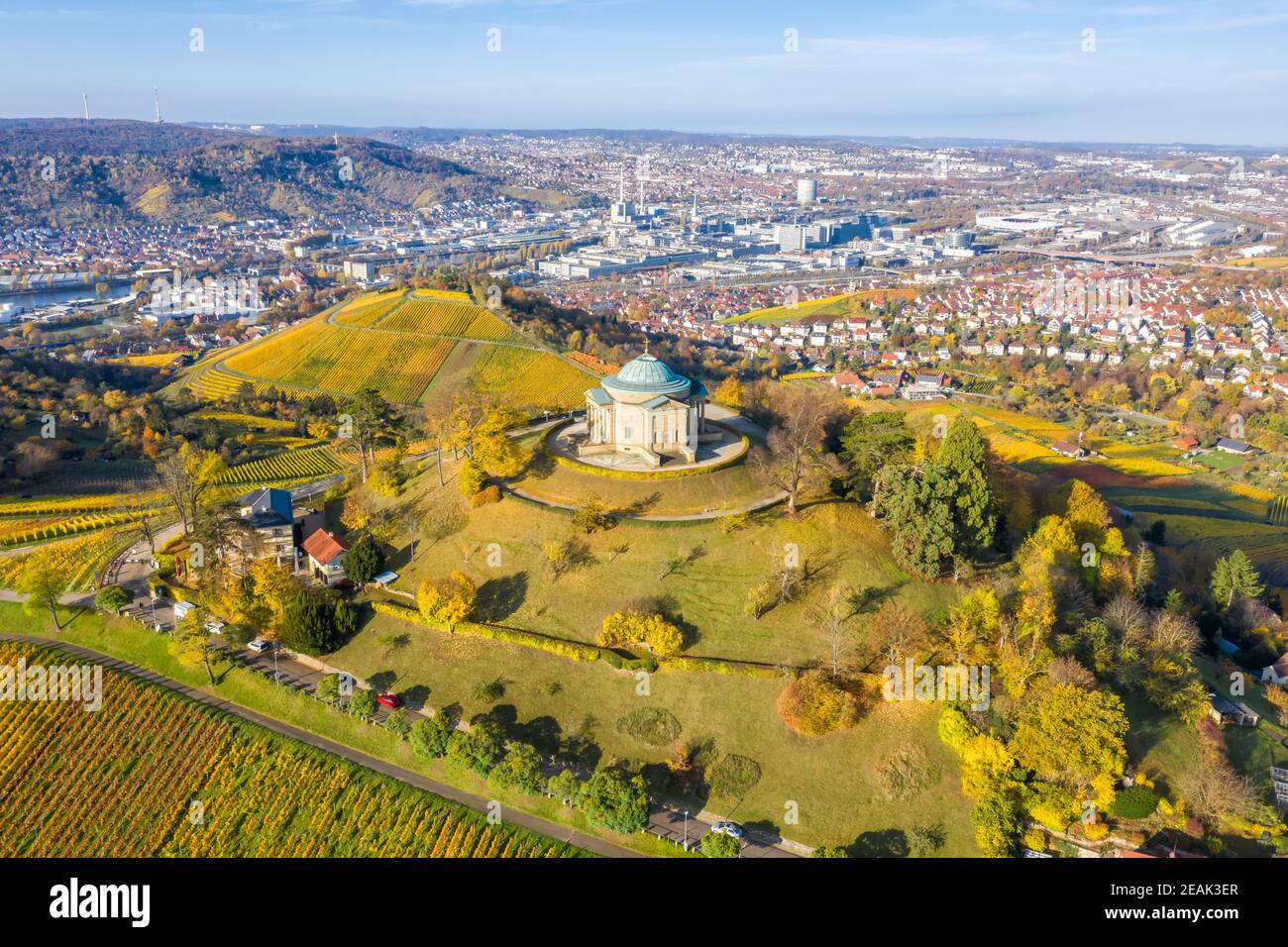 Stuttgart Grabkapelle grave chapelle Württemberg Rotenberg vignoble vue photo aérienne Voyager en Allemagne Banque D'Images