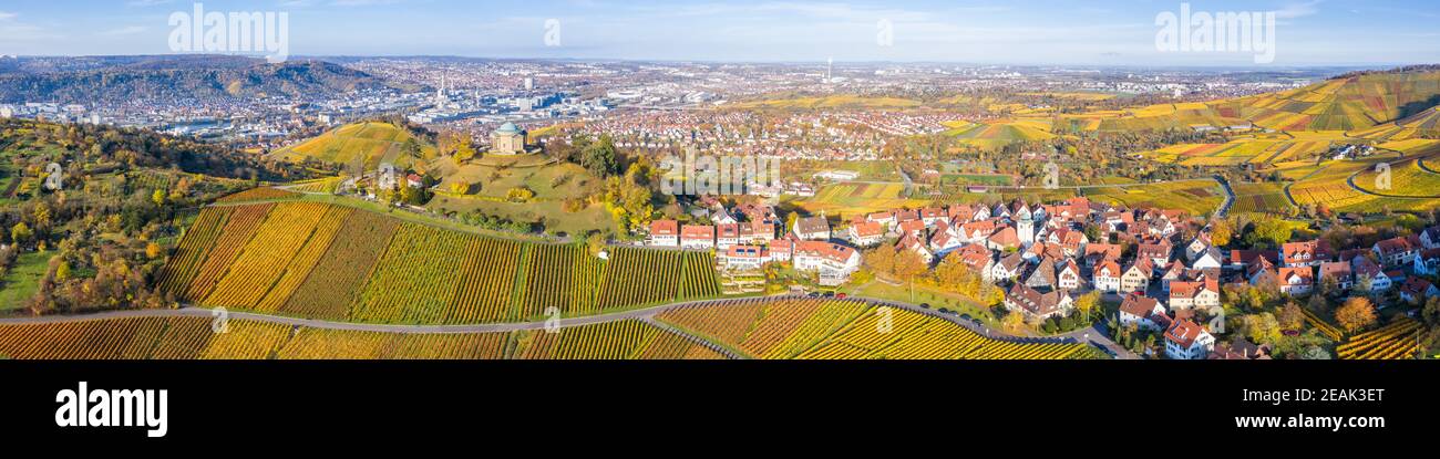 Stuttgart Grabkapelle grave chapelle Württemberg Rotenberg vignoble vue photo aérienne Voyager en Allemagne Banque D'Images