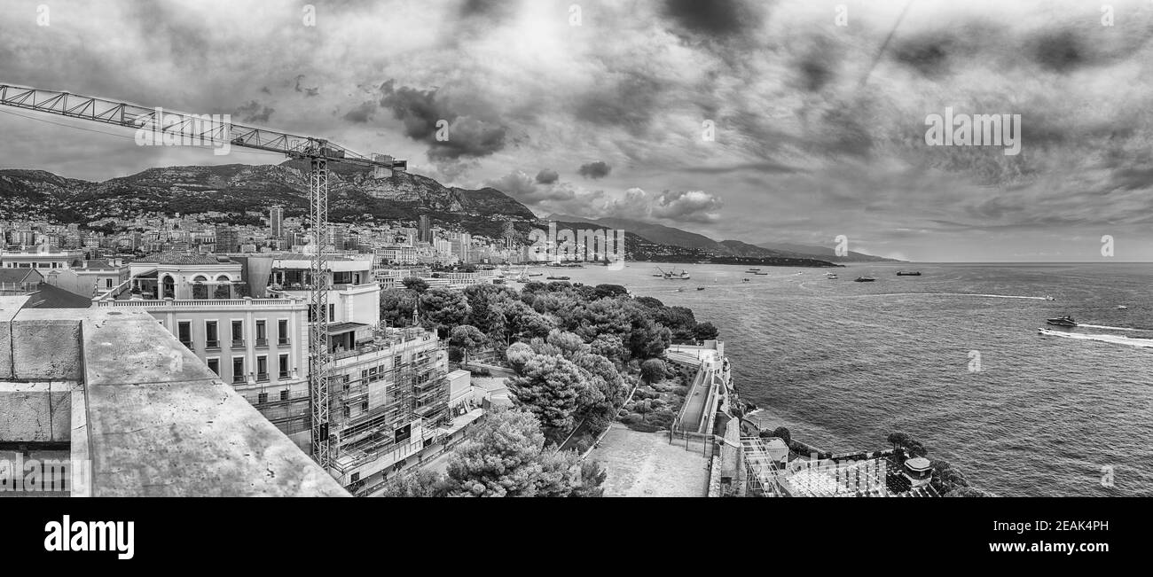 Vue panoramique sur la côte de Monte Carlo, Monaco Banque D'Images