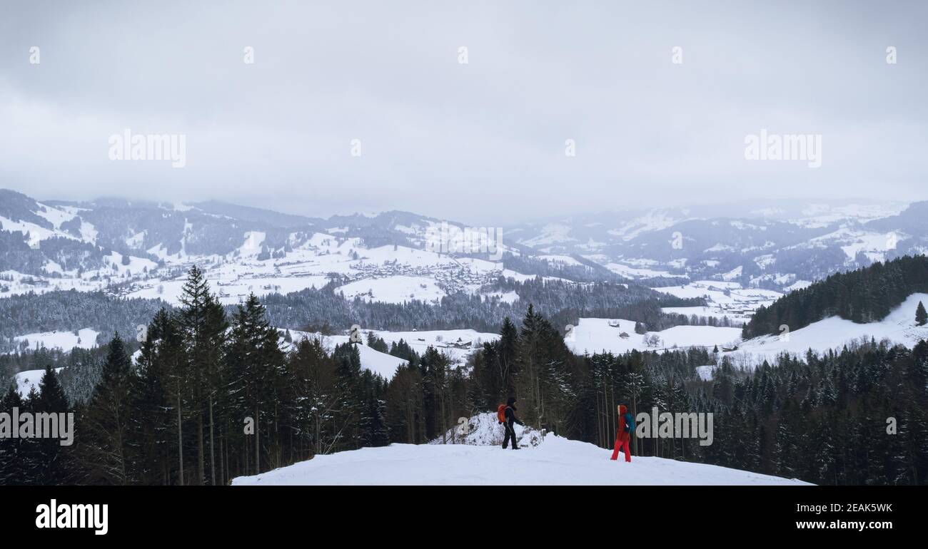 Vue panoramique depuis la Hündlekopf à Allgäu, Allemagne Banque D'Images
