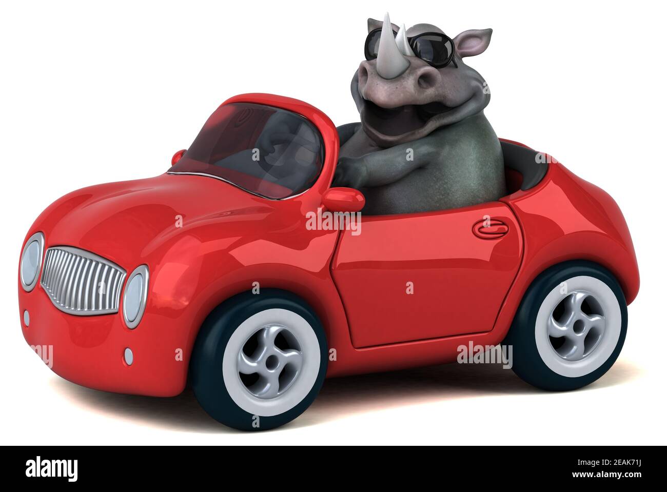 Fun - rhinocéros 3D Illustration Banque D'Images