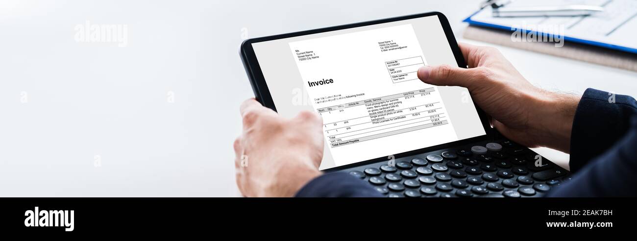 Logiciel de comptabilité électronique des factures électroniques Banque D'Images