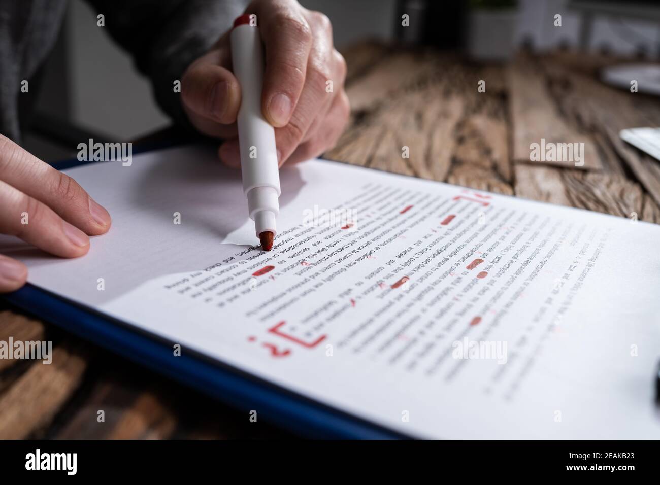 Correction du script et vérification de l'orthographe de la grammaire de la phrase Banque D'Images