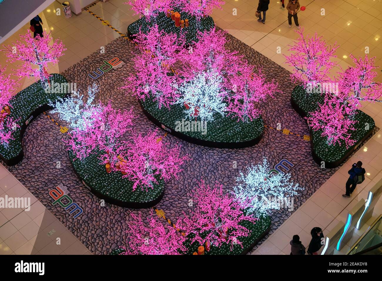 La nouvelle année chinoise du singe s'est mise en place dans le shopping centre commercial du centre-ville de Beijing Banque D'Images