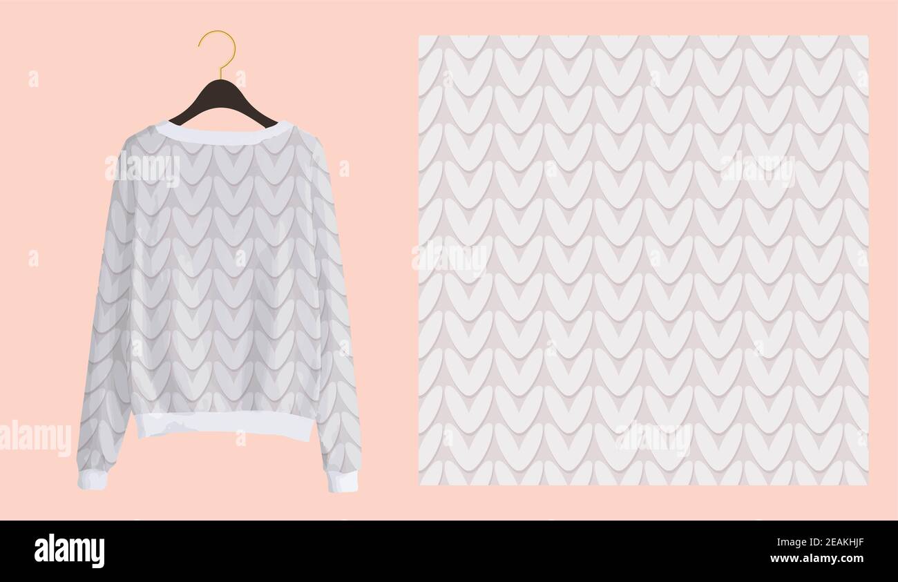 Imprimé hiver tendance pour tissus et textiles. Motif sans couture. Imitation d'une texture tricotée. Conception de vêtements Banque D'Images